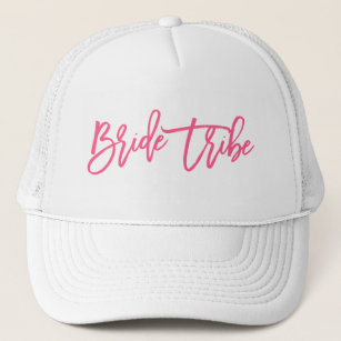 Bride Tribe Pink Script Trucker Hat