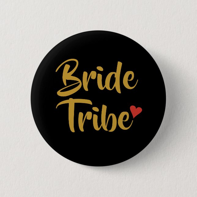 Bride Tribe Red Heart 6 Cm Round Badge (Front)