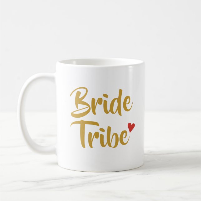 Bride Tribe Red Heart Coffee Mug (Left)