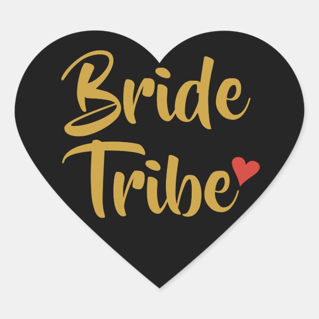 Bride Tribe Red Heart Heart Sticker (Front)