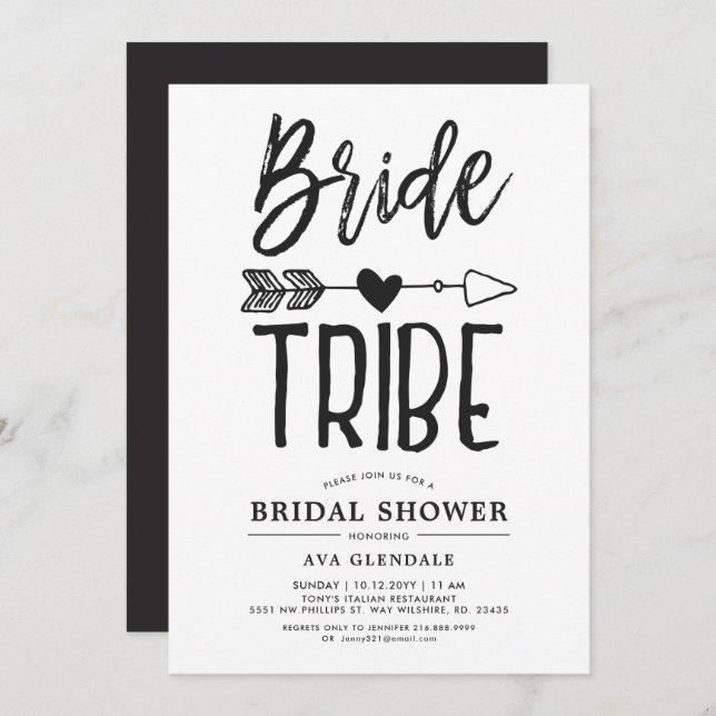 Bride Tribe | Script Bridal Shower Invitation (Front/Back)