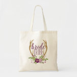 Bride Tribe Tote Bag<br><div class="desc">Boho watercolor flowers paired with chic antlers makes for a great bridemaid gift,  or a perfect bachelorette party tote.</div>