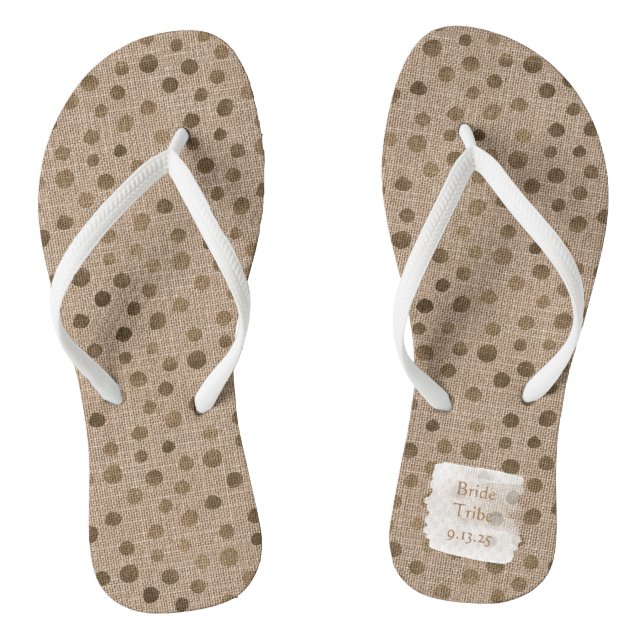 Bride Tribe Wedding Date Bridal Party Casual Fun Thongs (Footbed)