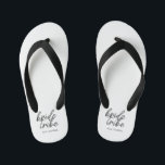 Bride Tribe | Wedding Flower Girl Modern Kid's Thongs<br><div class="desc">Simple, modern and stylish "Bride Tribe" quote womens t-shirt with script font in black and white in a trendy style. The names can be personalised with names of your bridal party. You can use it for the bride, bridesmaids, flower girls, or Mother of the Bride. The coordinating accessories for team...</div>