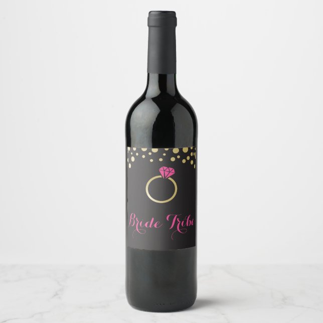 Bride Tribe Wine Label - Black (Front)
