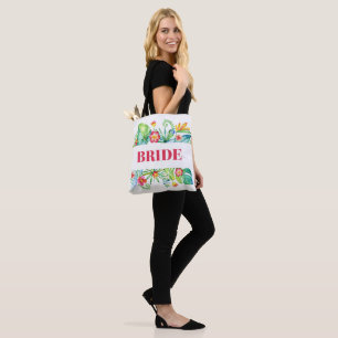 Bride Tropical Beach Destination Wedding Tote Bag