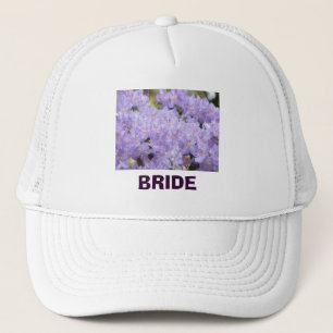 Bride trucker hats Custom text Lavender Rhodies