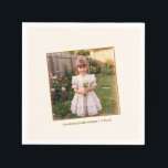 Bride Vintage Childhood Photo Bridal Shower Party Napkin<br><div class="desc">These bridal shower napkins feature a childhood photo of the bride along with her name and shower date for a sweet, personal detail at the celebration. Guests love seeing the bride as a little girl while celebrating her upcoming wedding. The sentimental photo layout adds a meaningful touch to drinks, dessert...</div>