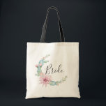 Bride. Watercolor succulents. Wedding cactus Tote Bag<br><div class="desc">Wedding tote bag "Bride" with watercolor succulents. Contact me,  please,  if you need additional items.</div>