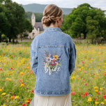 Bride Watercolor Wildflower Boho Rustic Floral Denim Jacket<br><div class="desc">Celebrate in style with our Bride Wildflower Boho Rustic Floral Denim Jacket! This stunning jacket features an elegant wildflower design, blending boho chic and rustic charm. Perfect for the bride-to-be, it adds a personalised touch to bridal showers, bachelorette parties, or casual wedding festivities. Made from high-quality denim, it’s both stylish...</div>