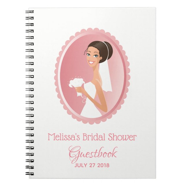 Bride Wedding Attire Bridal Shower Guestbook Notebook (Front)