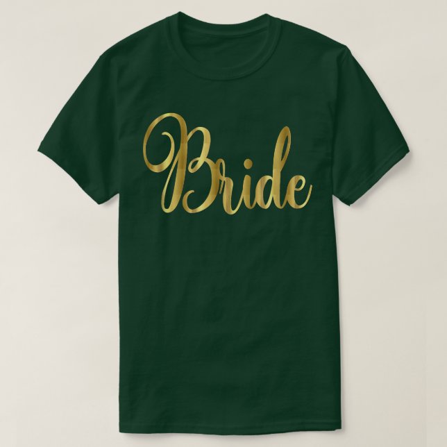 Bride  Wedding Bachelorette Party Groom Script  T-Shirt (Design Front)