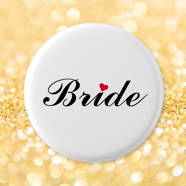Bride Wedding Bachelorette Party Round Pin Button (Bride Wedding Bachelorette Party Round Pin Button)