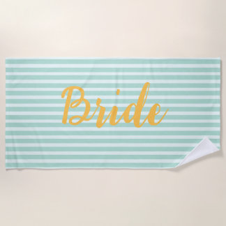 Bride Wedding bachelorette Wife Yellow Beach Towel