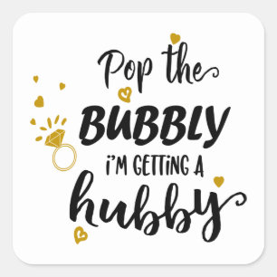 Bride Wedding Bridal Shower Engagement Square Sticker