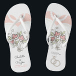 Bride Wedding Custom Thongs<br><div class="desc">Wedding Flip Flops for the pretty bride! Personalise and add your custom names and the wedding date.</div>