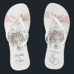 Bride Wedding Custom Thongs<br><div class="desc">Wedding Flip Flops for the pretty bride! Personalise and add your custom names and the wedding date.</div>