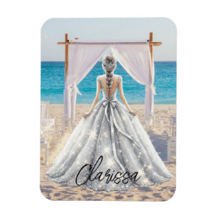 Bride Wedding Day Beach Wedding Fancy Gown Bridal Magnet