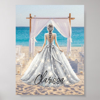 Bride Wedding Day Beach Wedding Fancy Gown Bridal Poster