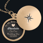 Bride Wedding Day Keepsake Gift Personalised Gold Plated Necklace<br><div class="desc">A lovely keepsake gift for your future wife to be on your wedding day and easy to customise at no extra cost.</div>