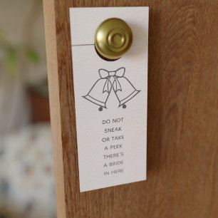 Bride Wedding Do Not Peek Blush Pink Door Hanger