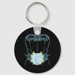 Bride Wedding Dress Bachelorette Groom Party Brida Key Ring