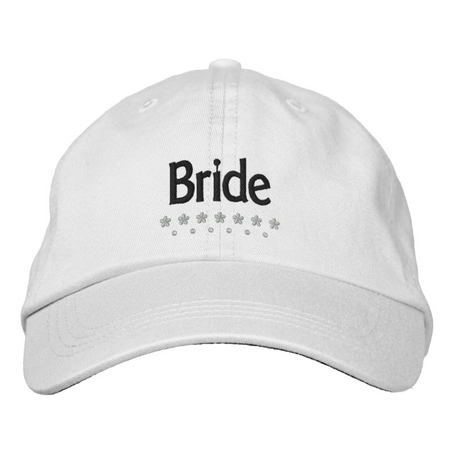 Bride - Wedding embroidered hat (Front)