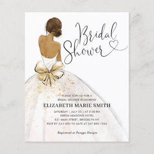 Bride Wedding Gown Budget Bridal Shower Invitation