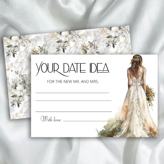 Bride Wedding Gown Date night ideas. Date jar Stationery (Creator Uploaded)
