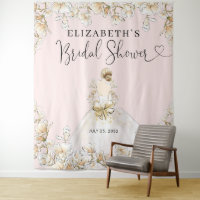 Bride Wedding Gown Floral Blush Pink Bridal Shower