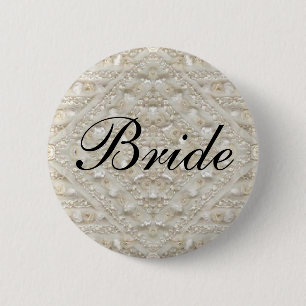 Bride Wedding  lace antique 6 Cm Round Badge