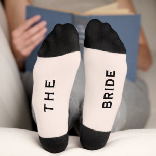 Bride Wedding Party Pink and Black Socks
