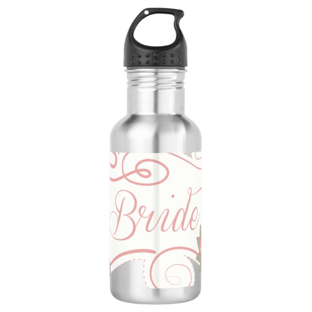 Bride Wedding Rings And Flowers 710 Ml Water Bottle (Front)