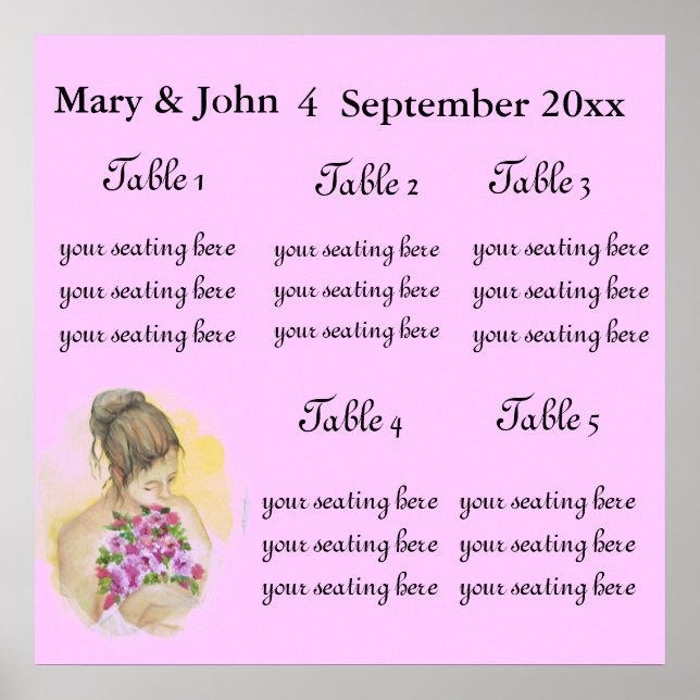 BRIDE  Wedding  seating chart. Poster (Front)