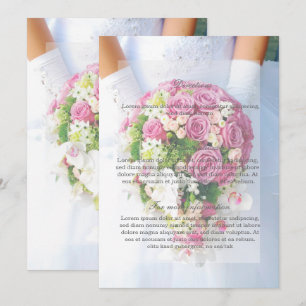 Bride White Lace Flower Bouquet Wedding Direction Invitation
