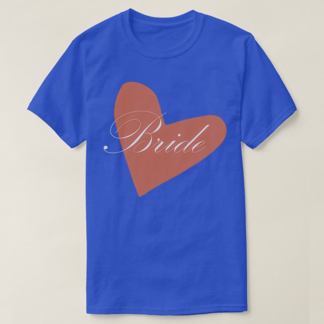 Bride white on pink heart T-Shirt (Design Front)
