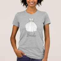BRIDE White Princess Wedding Dress Bridal Party T
