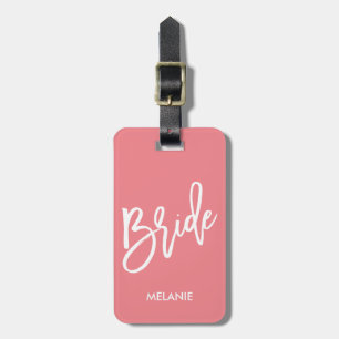 Bride White Script Luggage Tag