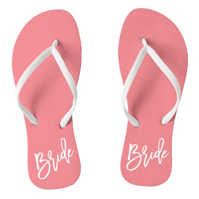 Bride White Script Thongs (Footbed)