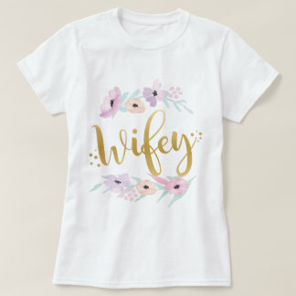 Bride Wifey Floral T-Shirt Bridal Tees Bridesmaids