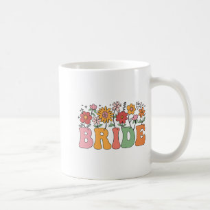 Bride Wildflower Floral Bridal Party Wedding Bache Coffee Mug