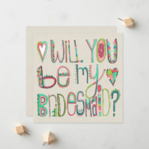 Bride Will You Be My Bridesmaid Typography