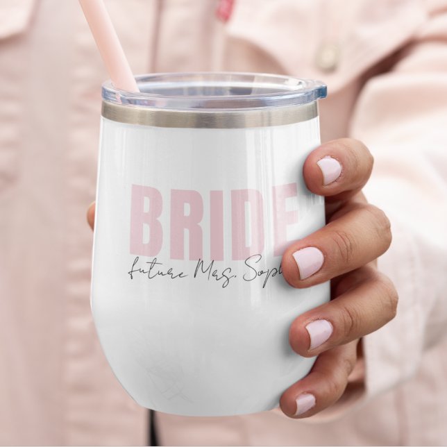 Bride Wine Tumbler | Personalised Future Mrs. Name (Creator Uploaded)