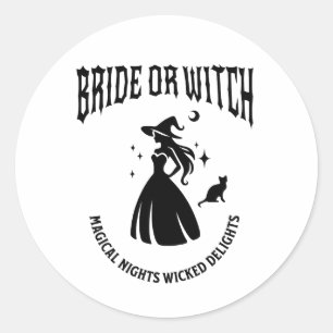 bride witch mystical bachelorette party classic round sticker
