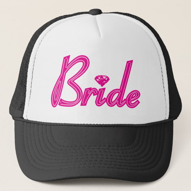Bride with Bling - Pink Trucker Hat (Front)