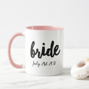 Bride with Custom Wedding Date Mug