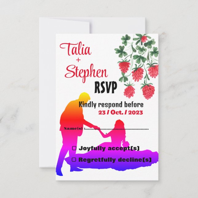 Bride with Groom RSVP Card (Front)