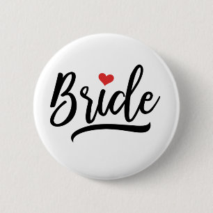Bride With Red Heart 6 Cm Round Badge