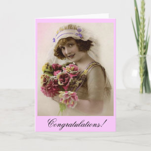 Bride with Rose bouquet Card