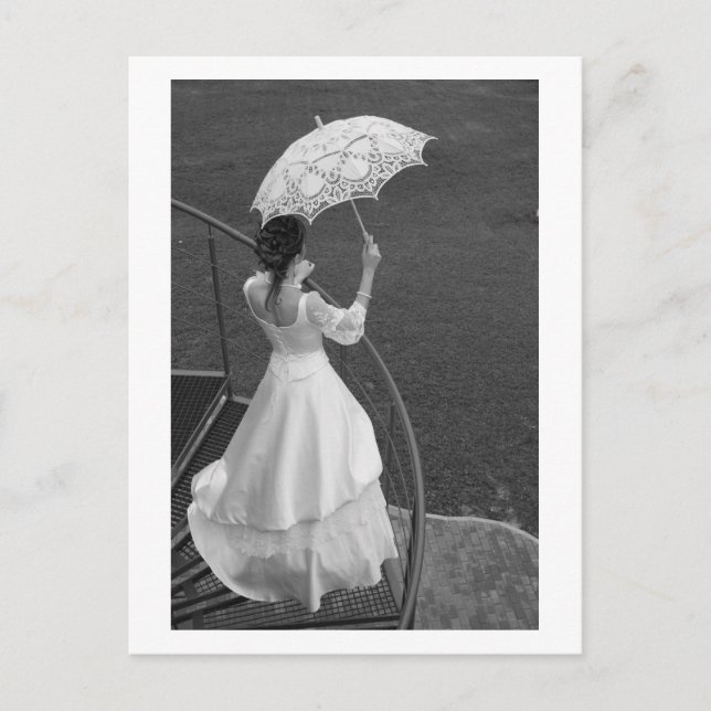 Bride with umbrella. postcard (Front)